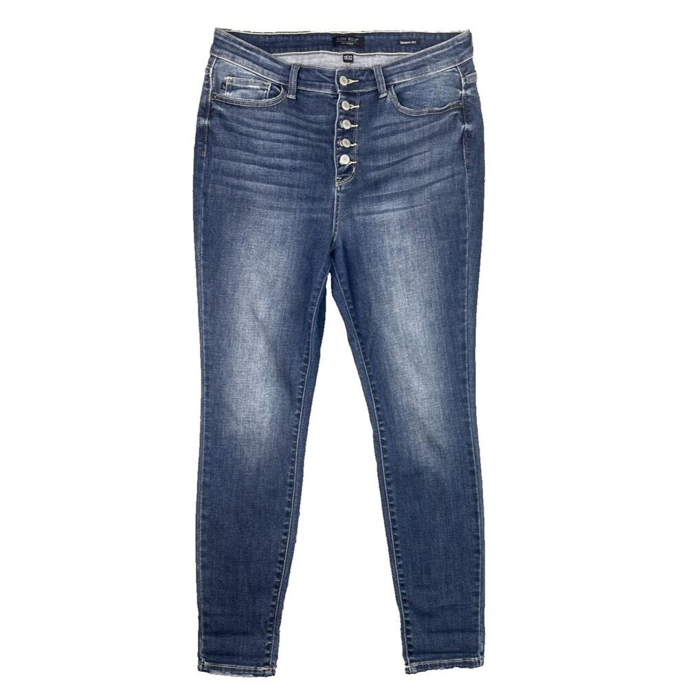 Womens Judy Blue Los Angeles Jeans Skinny Fit Straight Size 15/32 JB82319MD